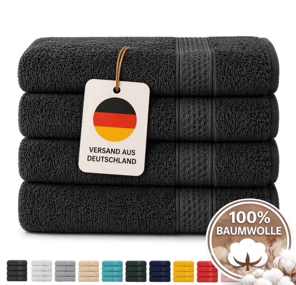 Set of 4 bath towels for shower and sauna