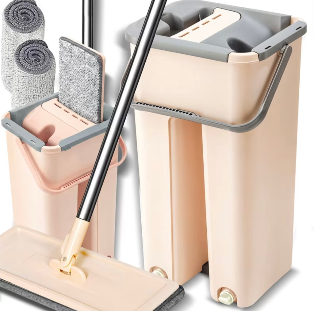 Secchio da 9L a Doppio Scomparto con Tappi di Scarico, + set di 2 panni in microfibra