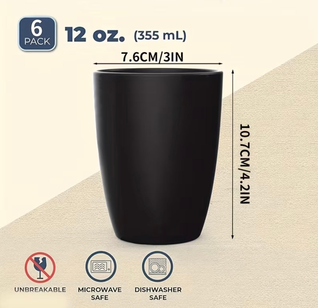 Set of reusable plastic glasses