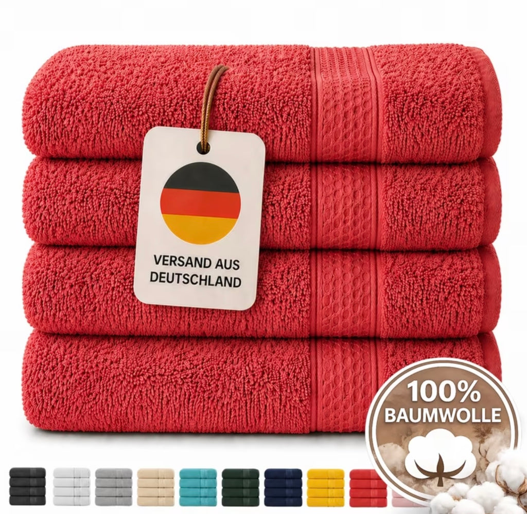 Set of 4 bath towels for shower and sauna