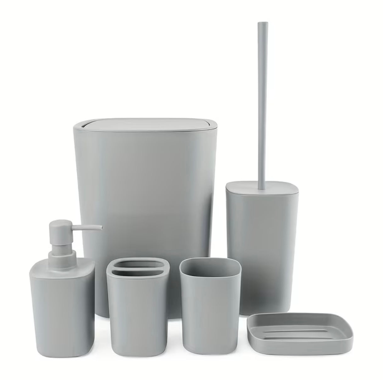 6 Pieces Modern Plastic Bathroom Set Complete