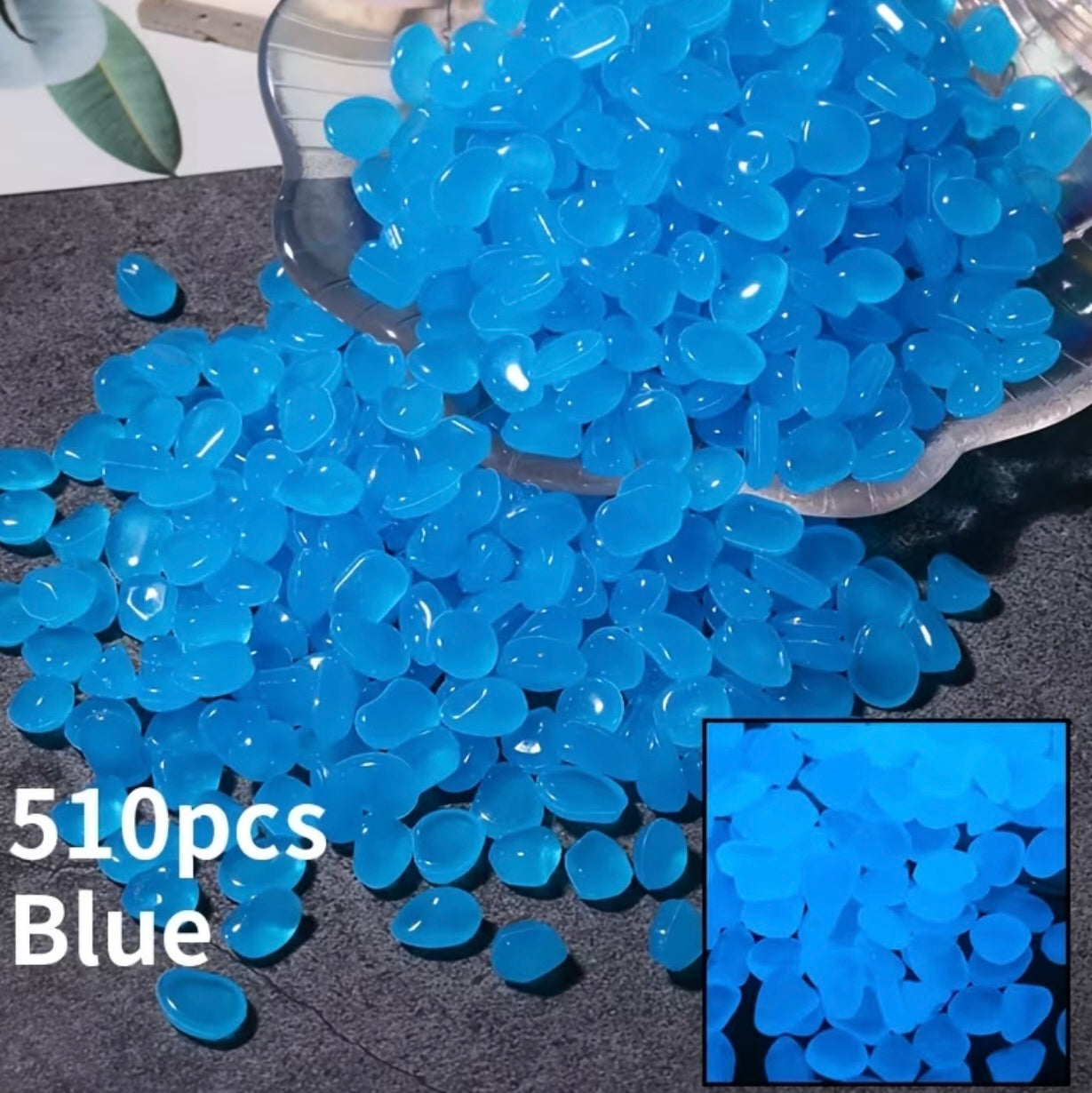 5 pcs Resin Pebbles, Phosphorescent Stones, Stones

Decorative Coloured