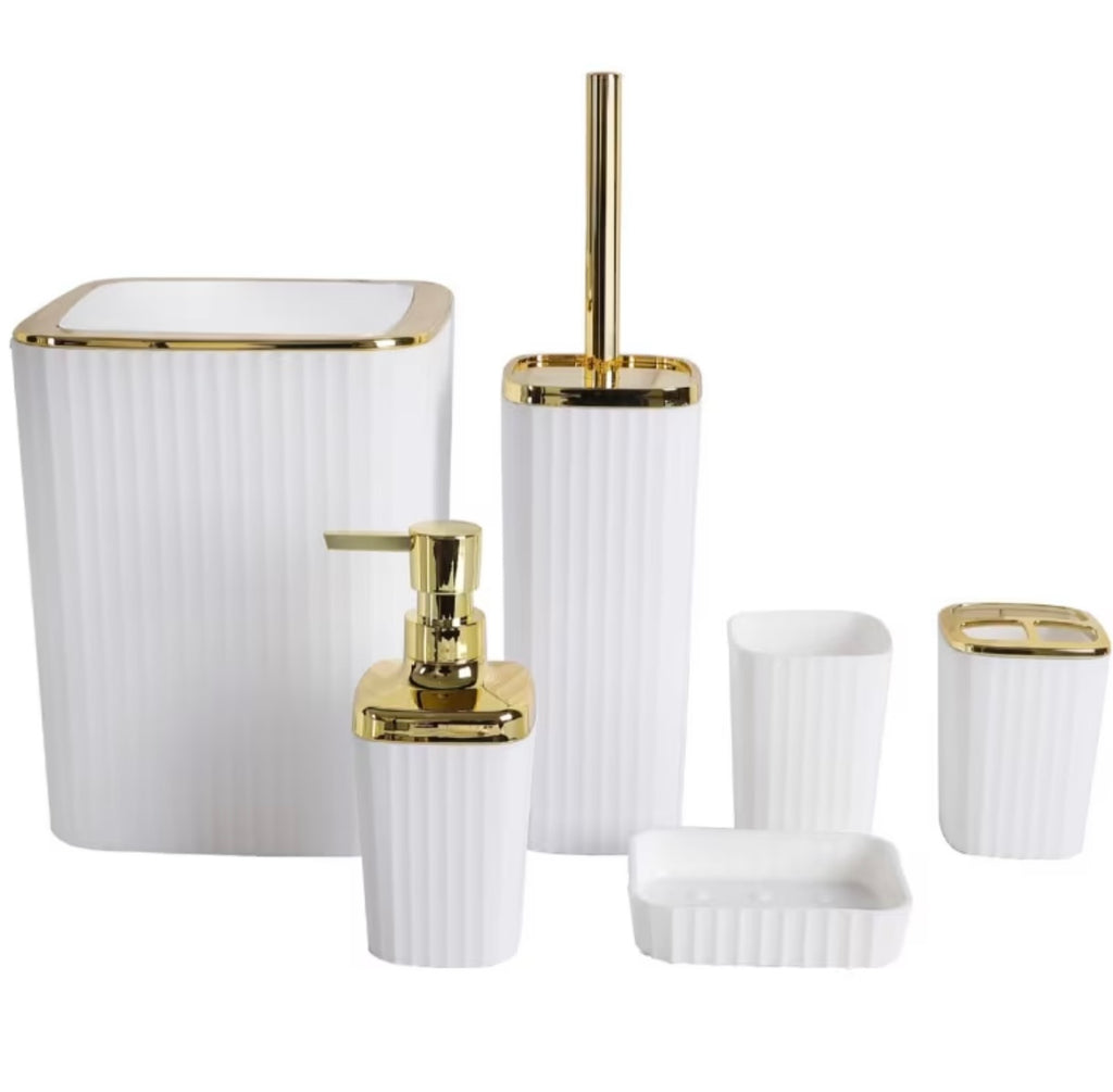 Set da 6 pezzi di accessori per il bagno