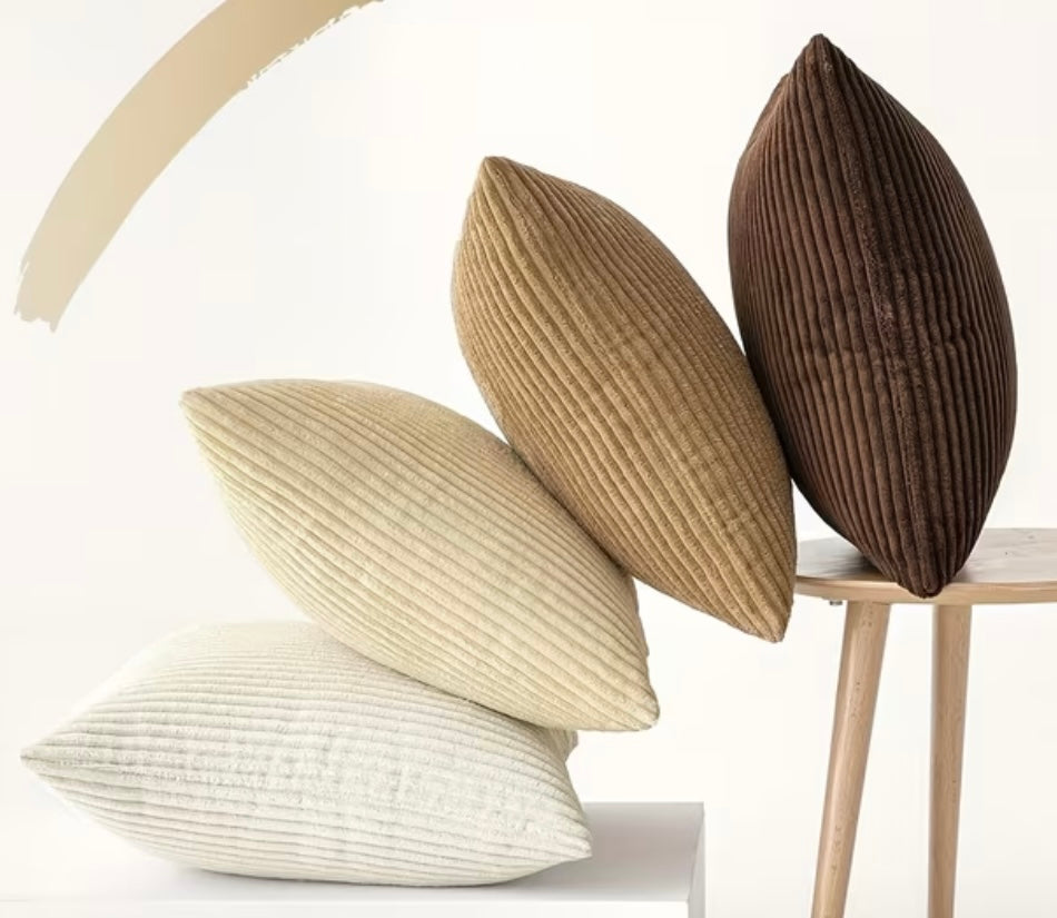 4 Coperture Cuscini Decorativi Morbide a Righe