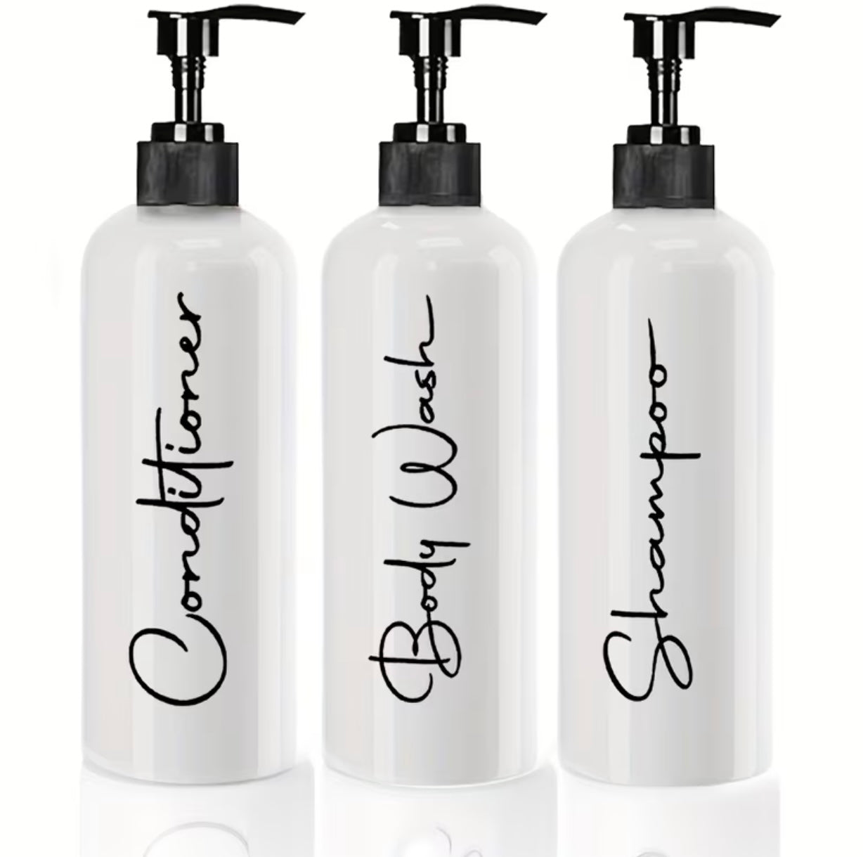 3 pieces of plastic shower bottles