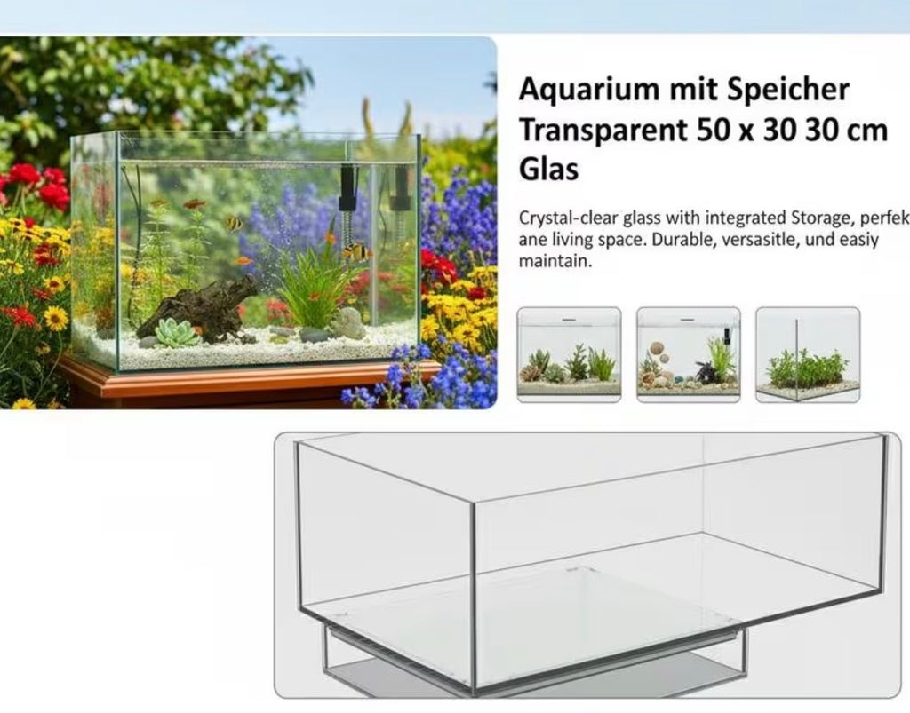 Glass 50X30X30 cm for aquariums, terrariums