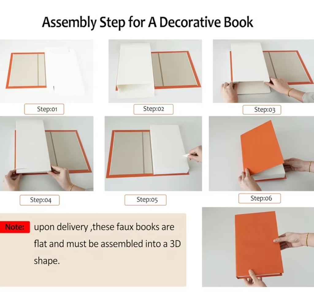 Set of 2 fake paper books for aesthetic decoration