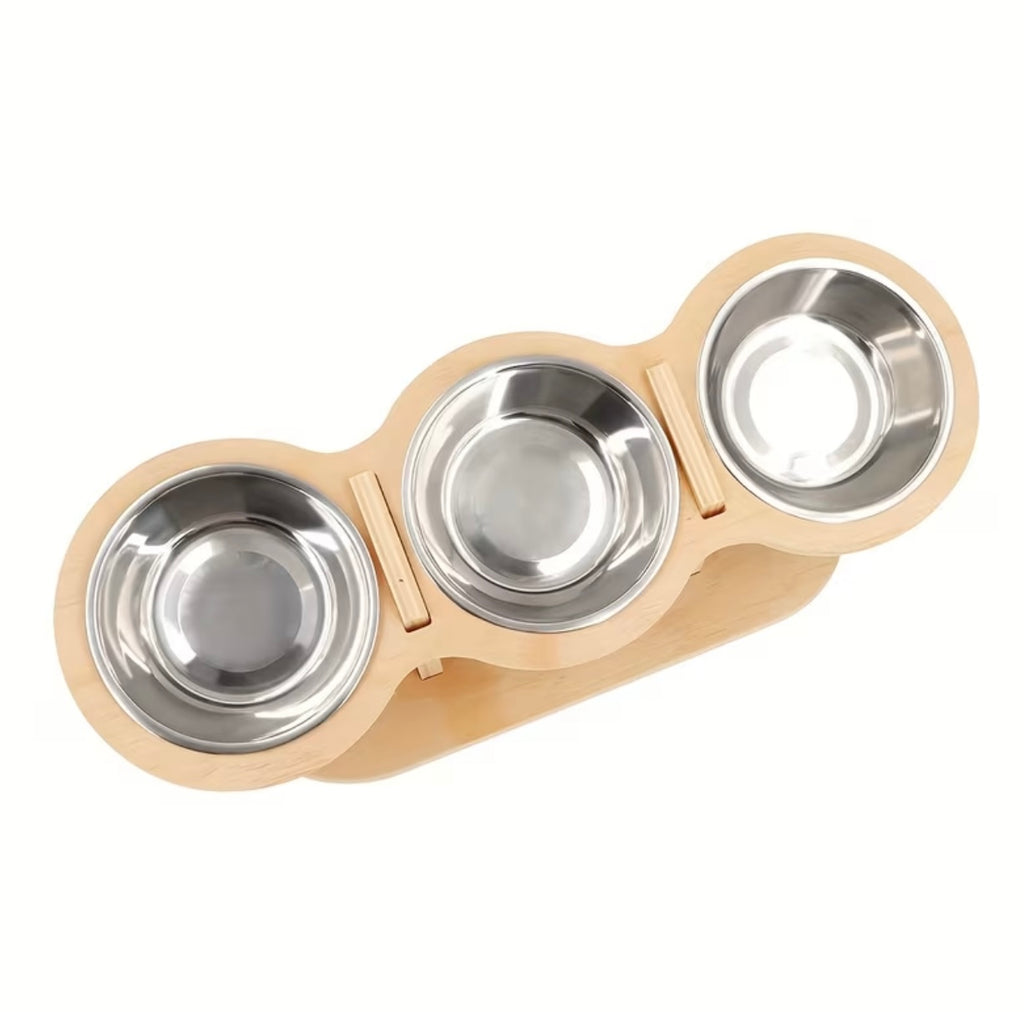 High Cat Bowl - 3 Stainless Steel Bowls