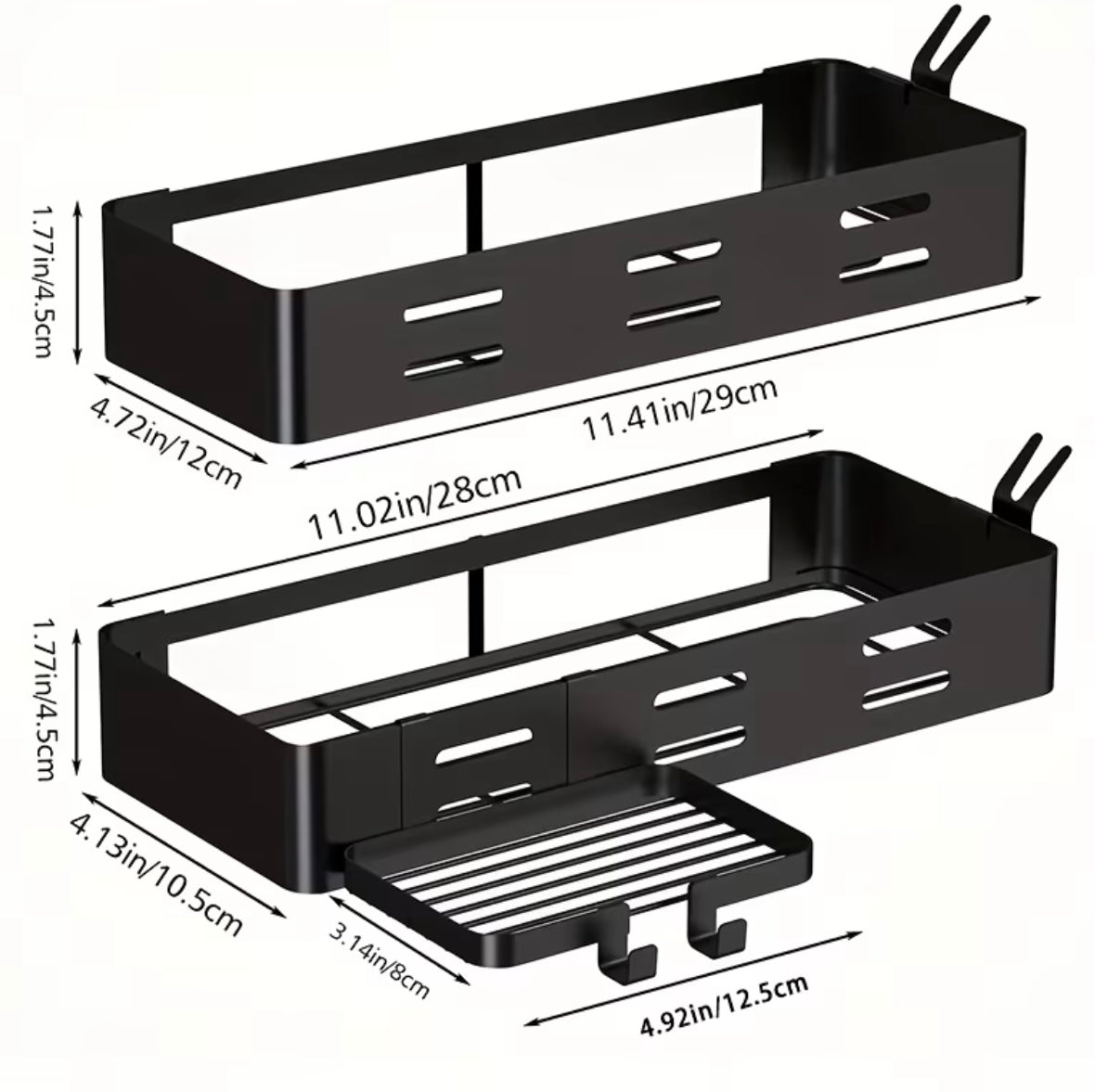 Set da 2 scaffali portaoggetti da doccia