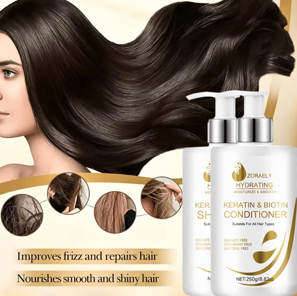 ZORAELY Hair Care Set with Keratin and Biotin