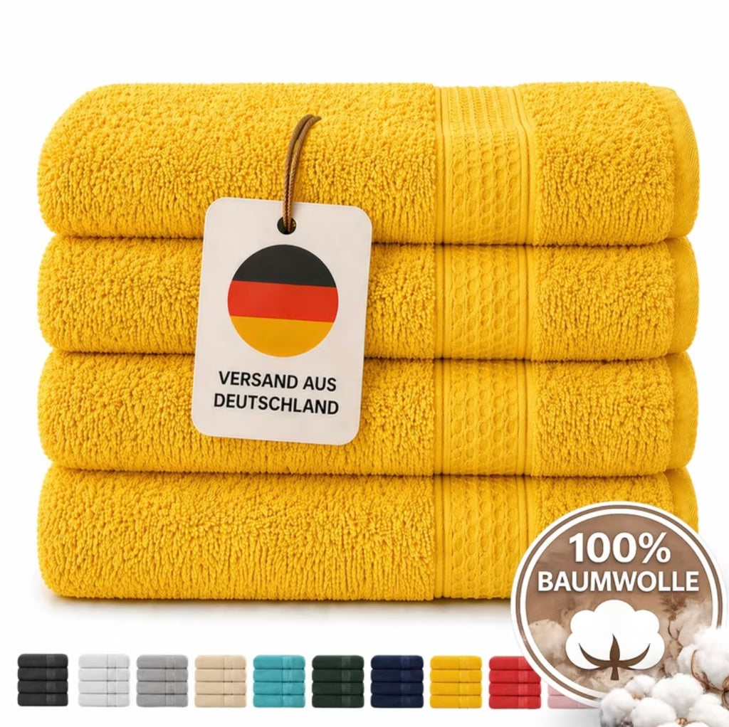 Set of 4 bath towels for shower and sauna