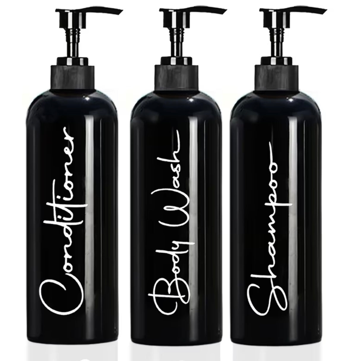 3 pieces of plastic shower bottles