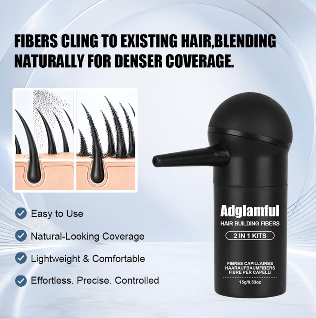 Matching nozzle set for fibre powder for hair dye filling