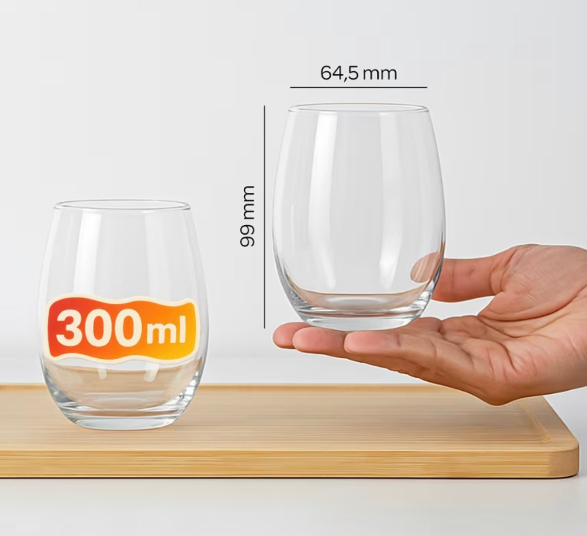 Set of water glasses 6 pieces 300 ml