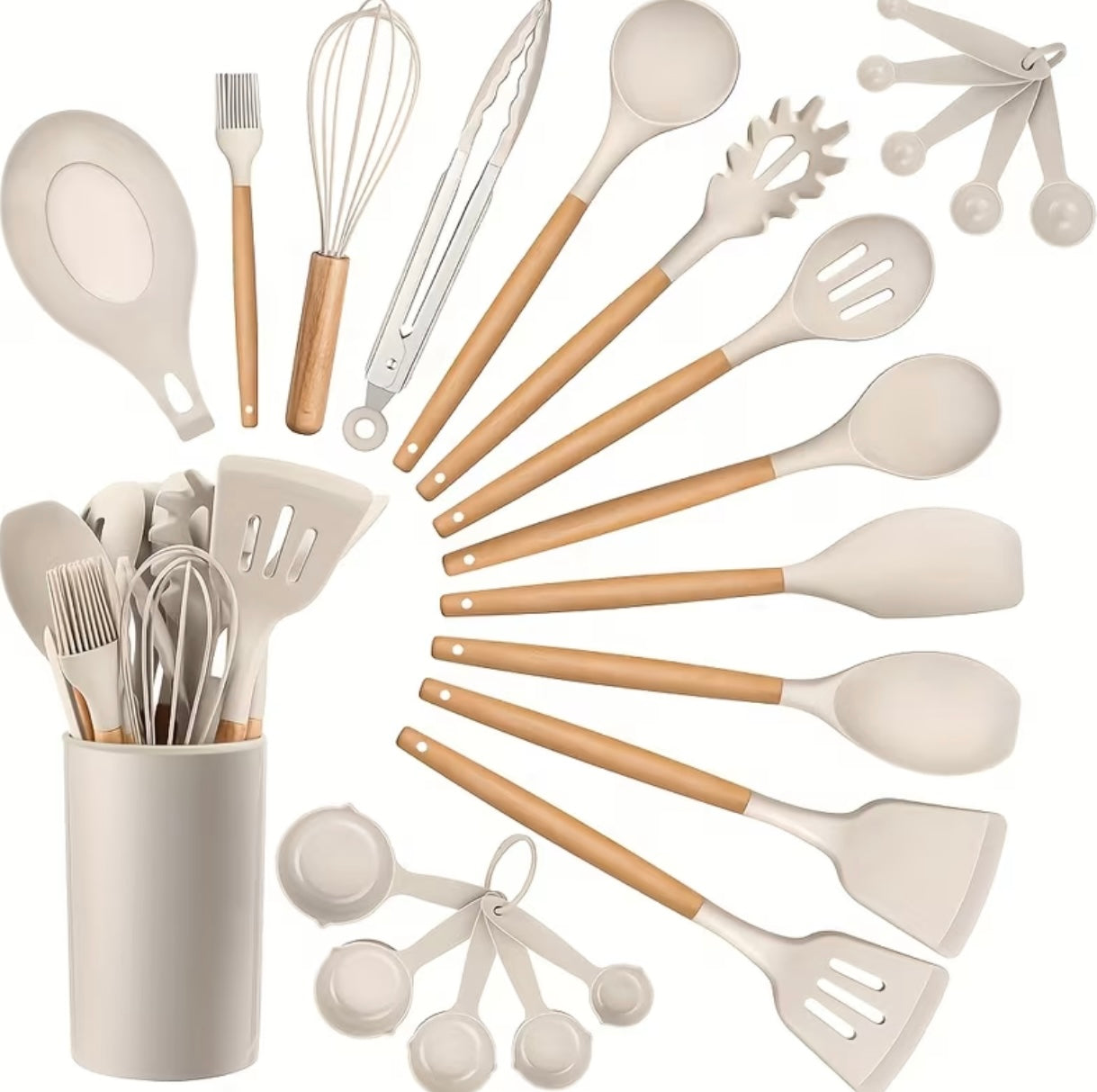 23-piece silicone utensil set, kitchen utensil set
