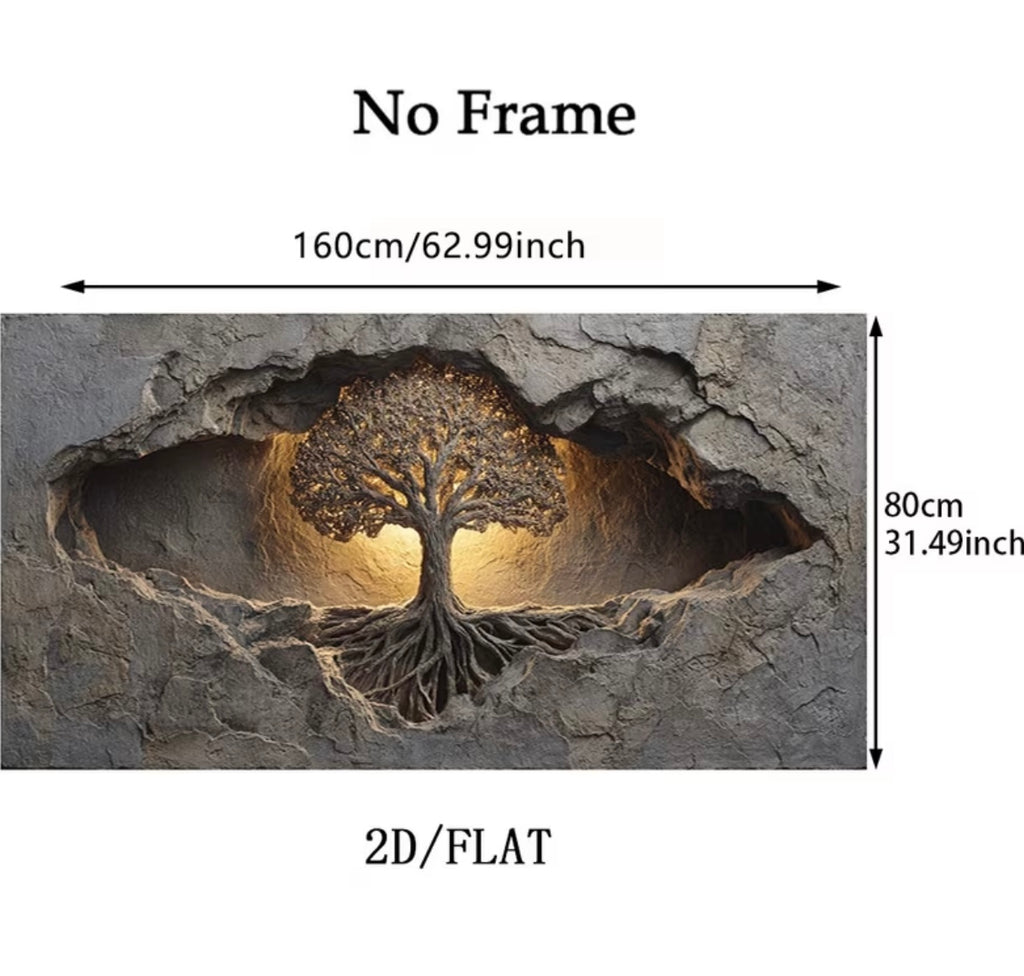Flat 2D canvas printing without frame