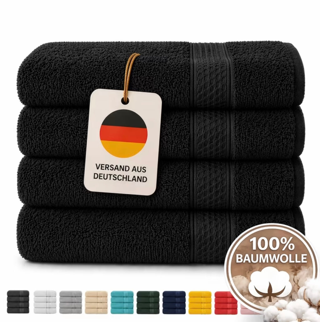 Set of 4 bath towels for shower and sauna