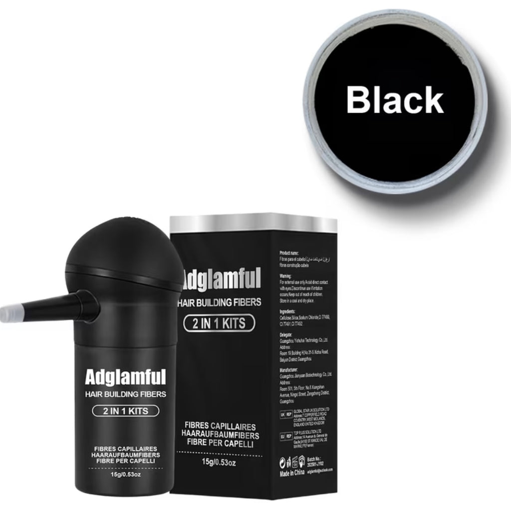 Matching nozzle set for fibre powder for hair dye filling