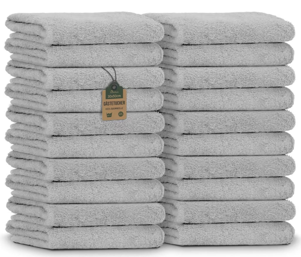 Asciugamani 30x50 cm, Confezione da 20, 100% Cotone