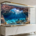Vinyl wall sticker with underwater cave scene for aquariums