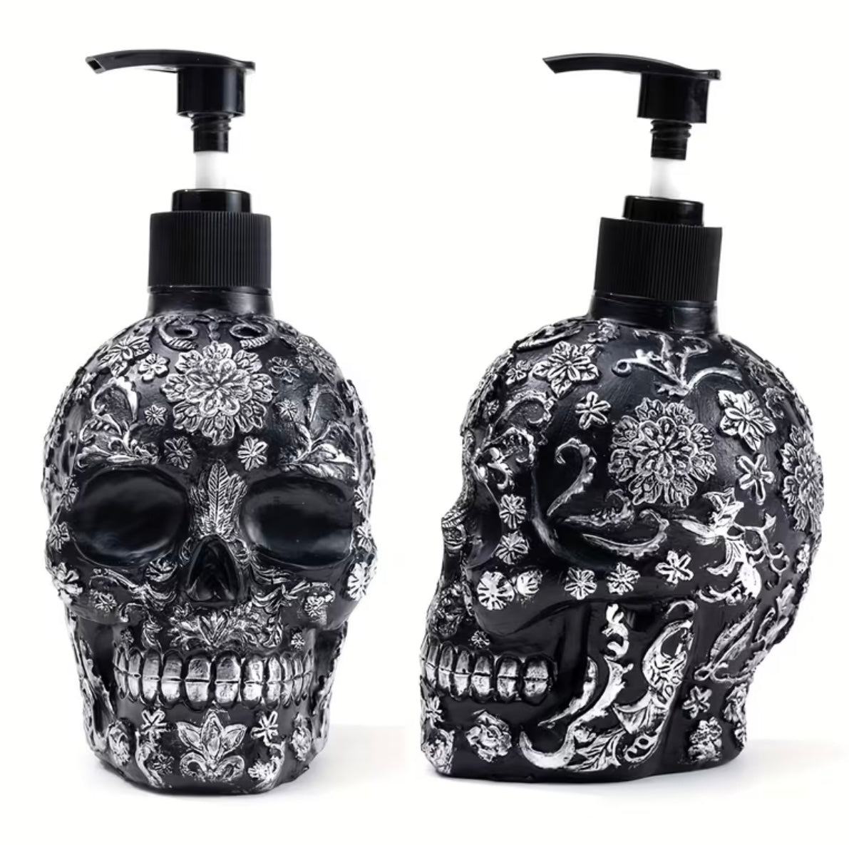 Dispenser di sapone liquido a forma di teschio gotico