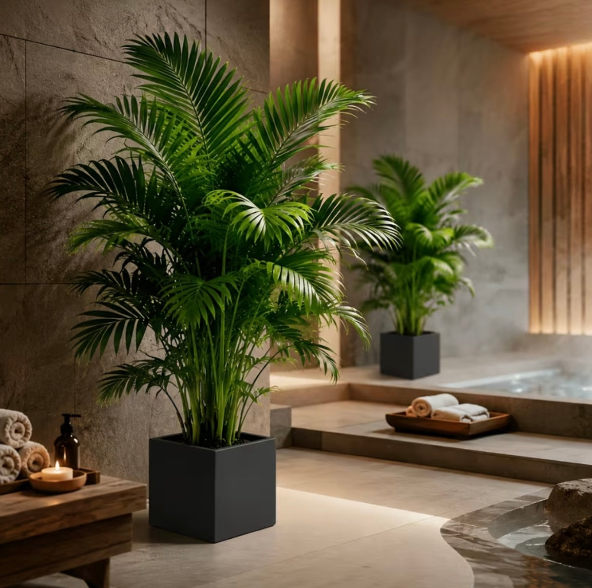 2 pieces green areca palm