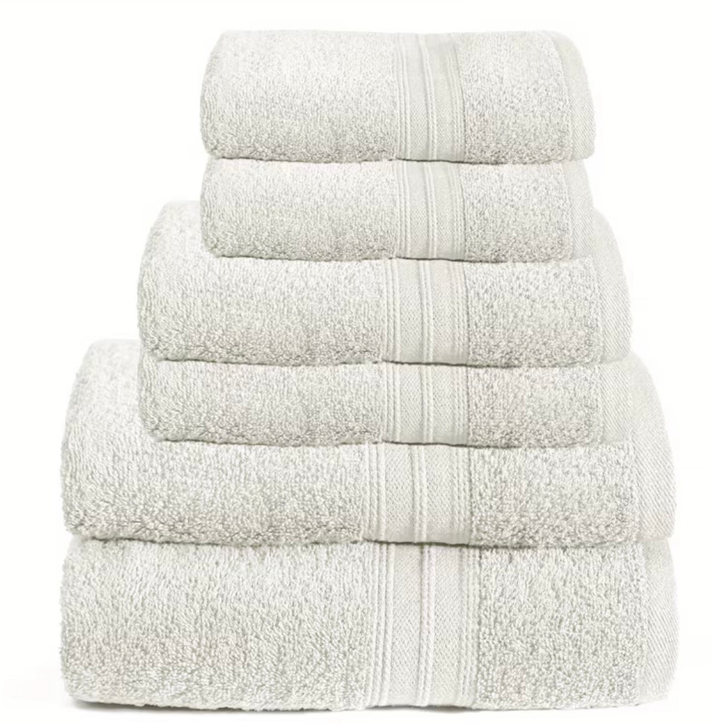 Set di Asciugamani 6 Pezzi 100% Cotone