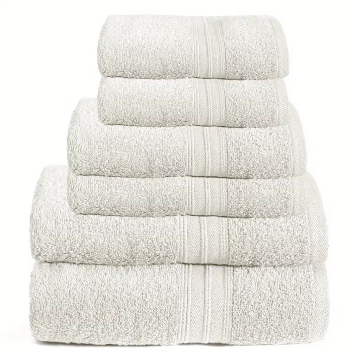 Set di Asciugamani 6 Pezzi 100% Cotone