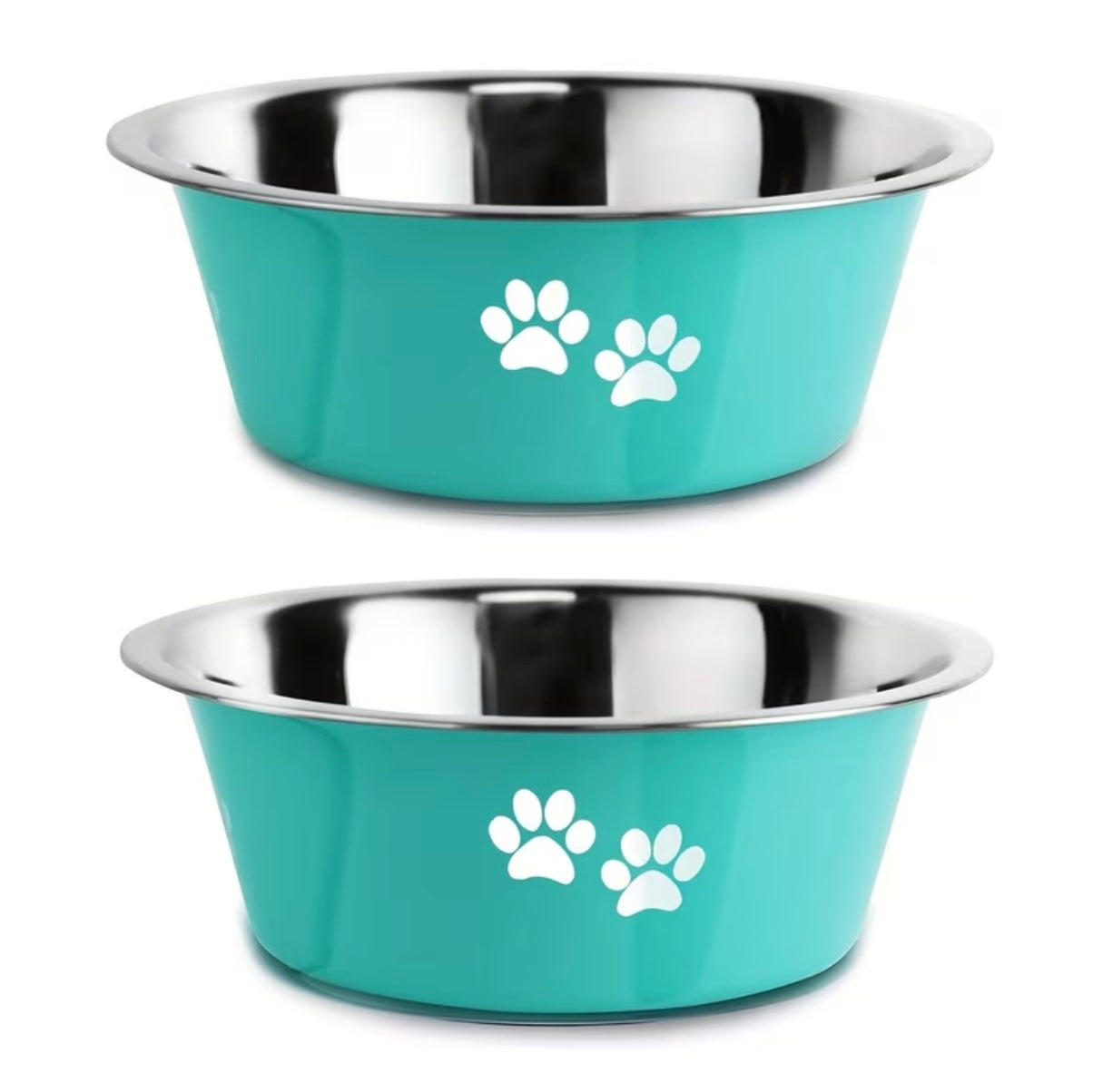 Set of 2 stainless steel dog bowls