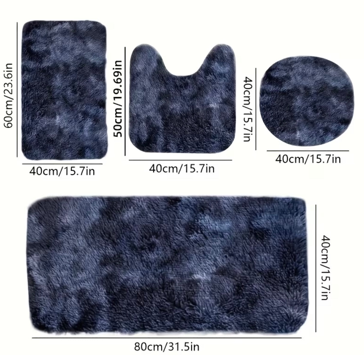 Set of 4 soft bath mats