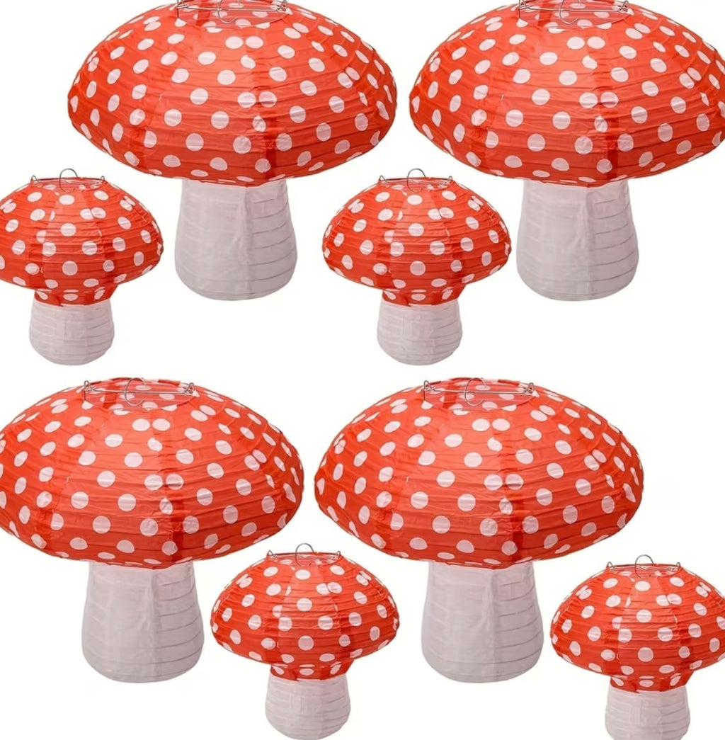 8 Mushroom-Shaped Paper Lanterns