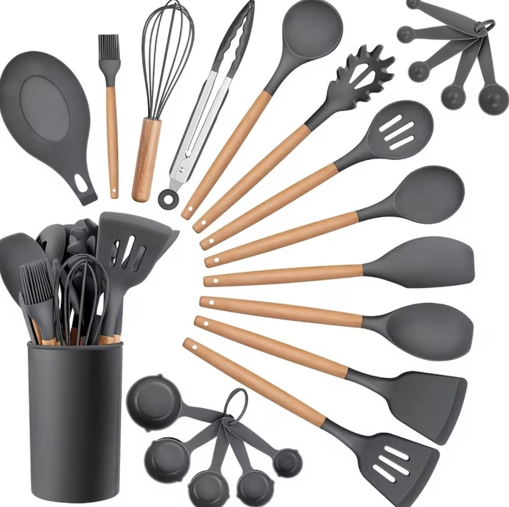 23-piece silicone utensil set, kitchen utensil set