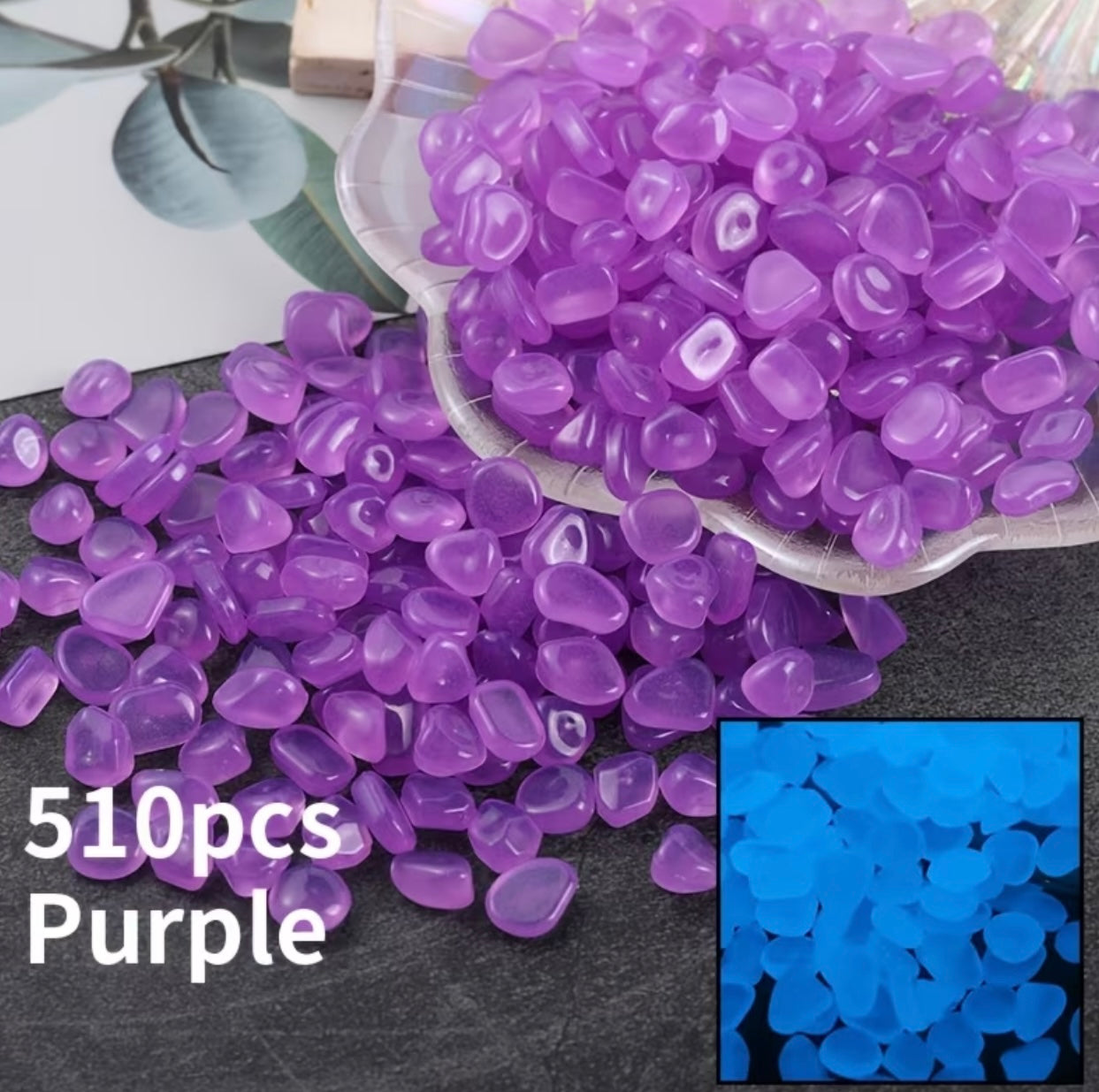 5 pcs Resin Pebbles, Phosphorescent Stones, Stones

Decorative Coloured