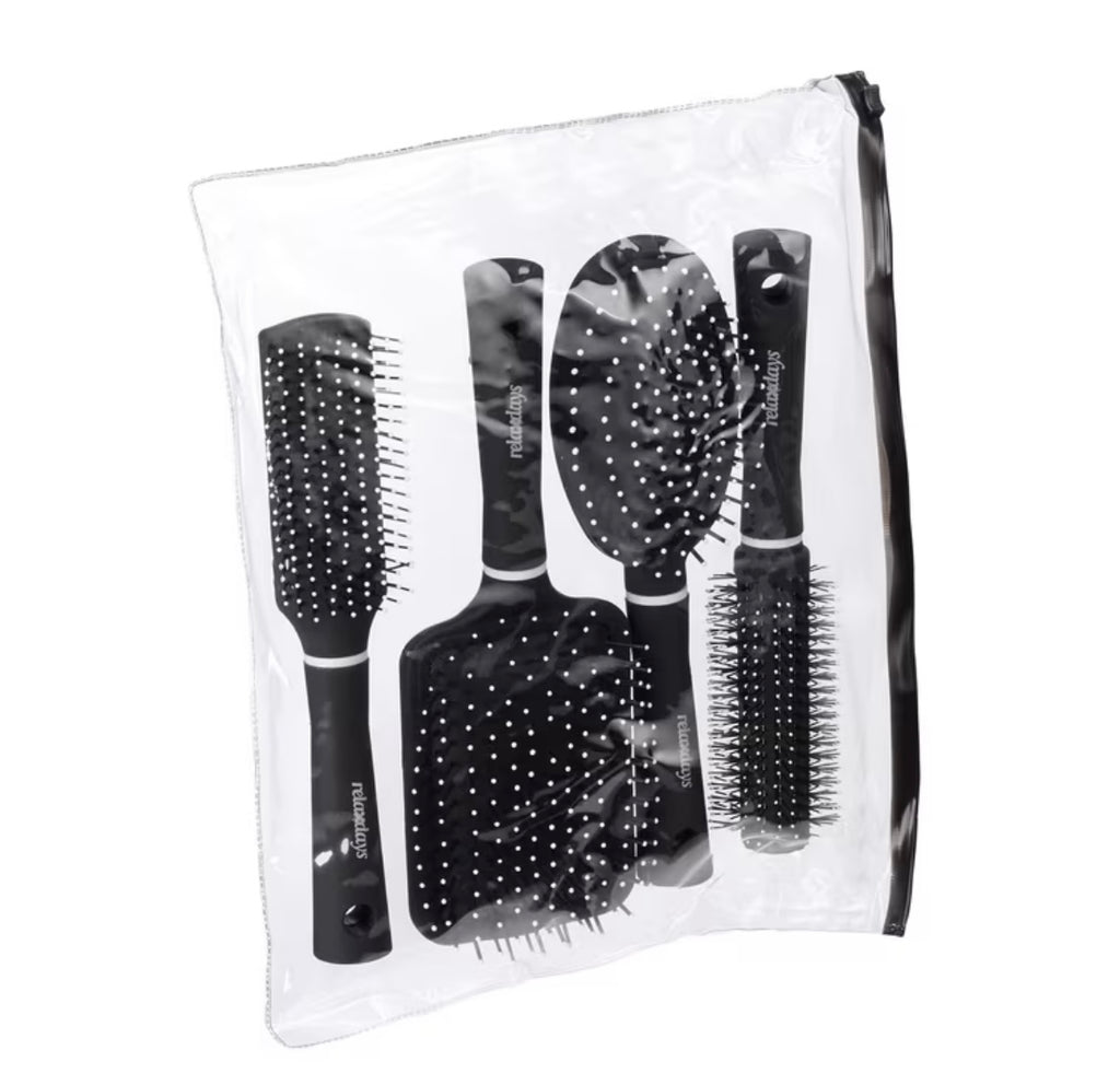 4 Spazzole nere per capelli