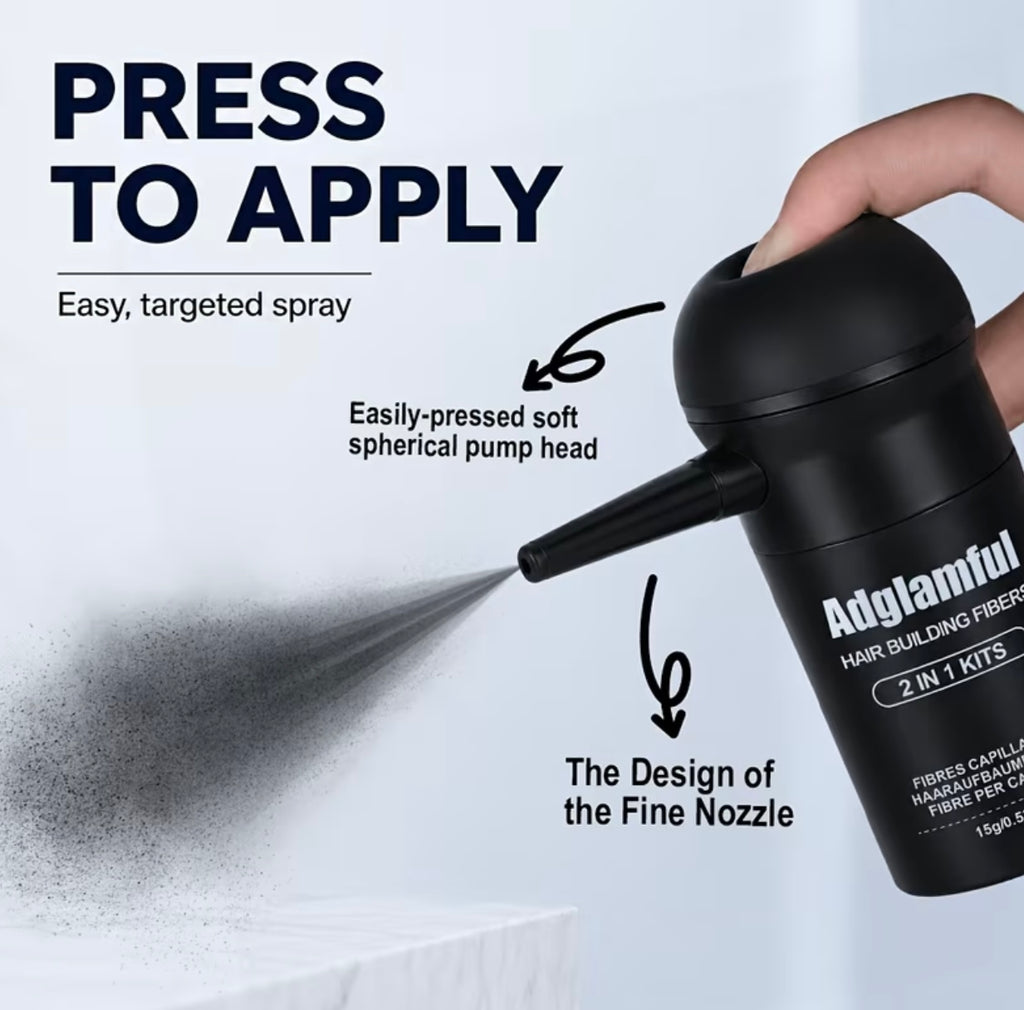 Matching nozzle set for fibre powder for hair dye filling