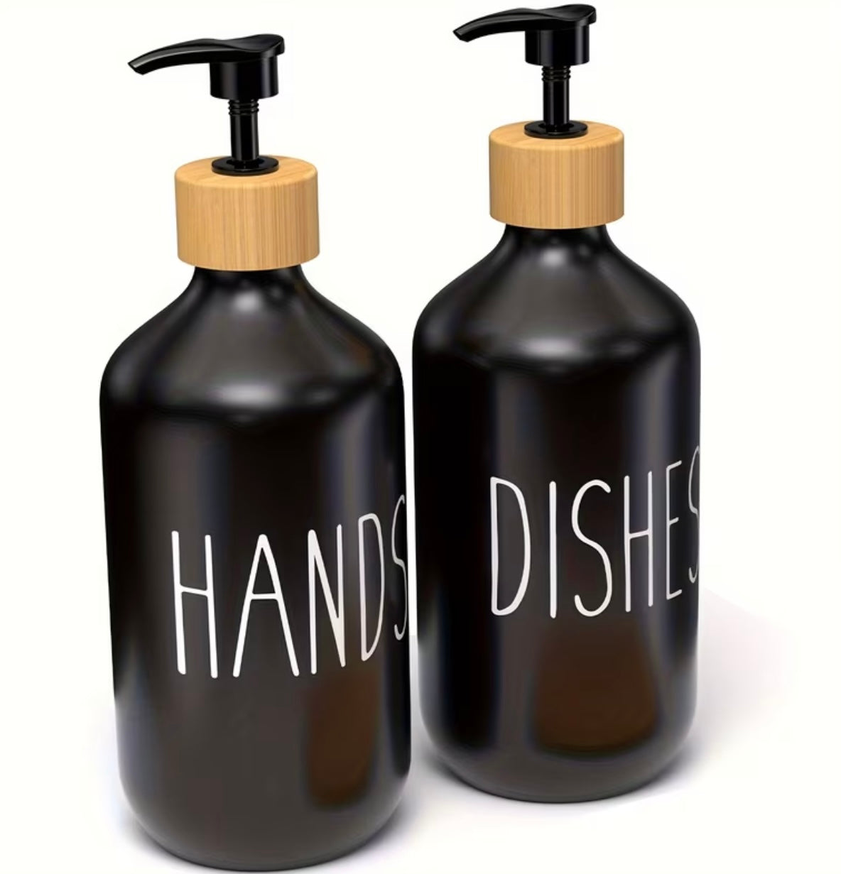 Set of 2 plastic soap dispensers
