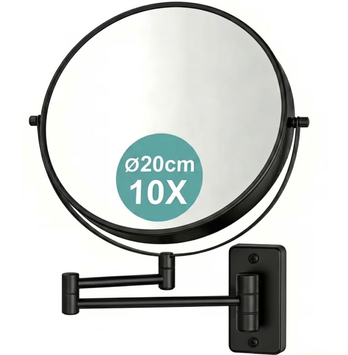 Specchio cosmetico nero - ø 20 cm