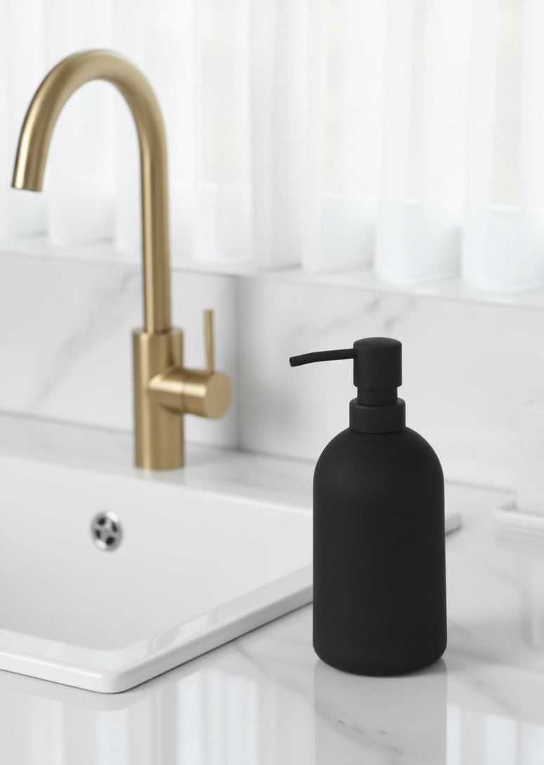 Large capacity opaque black soap dispenser