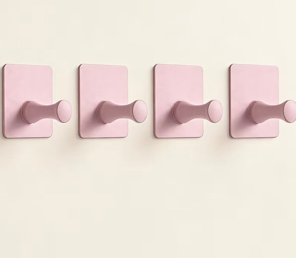 Set of 4 Amoichic hooks designed for use in bathrooms and kitchens