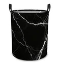 1 pc, Foldable laundry basket with black marble veins