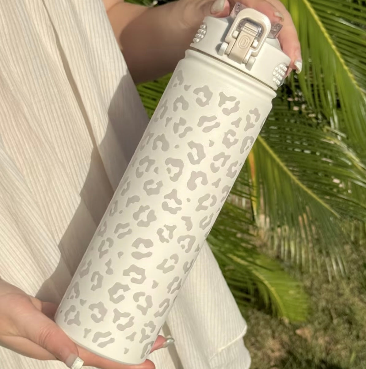 750ml Stainless Steel Thermal Glass with Leopard Print