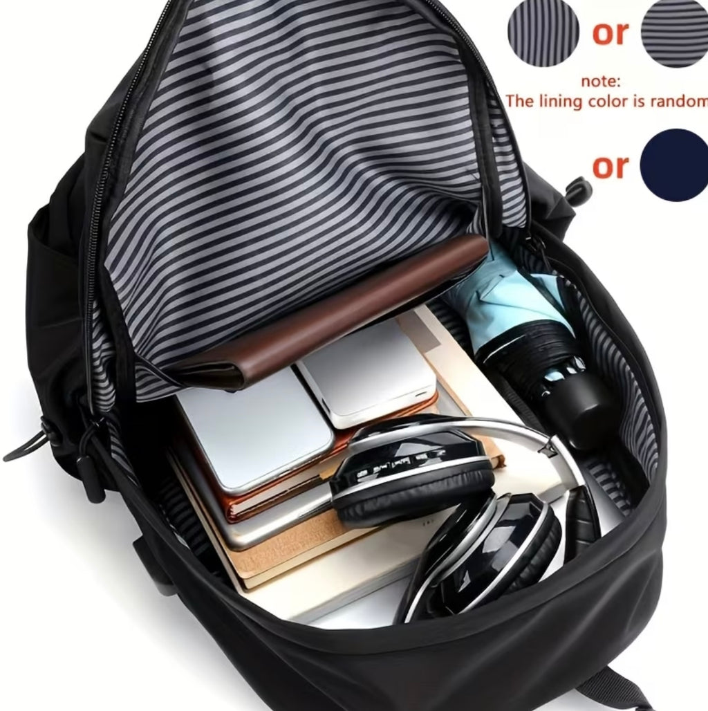 Fashionable unisex backpack in solid colour