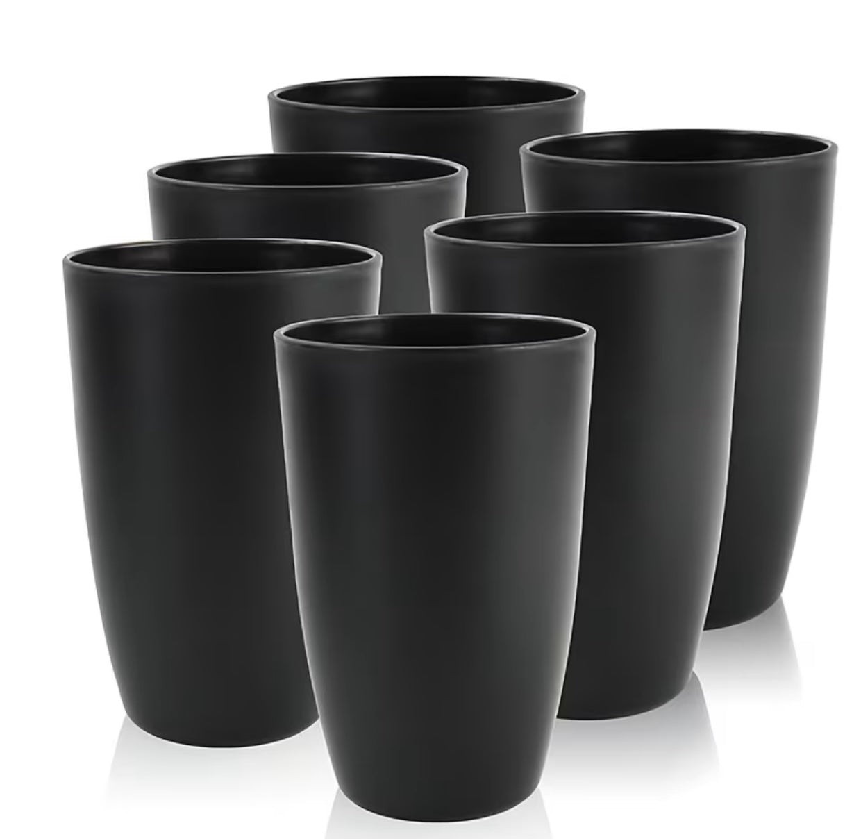 Set of reusable plastic glasses