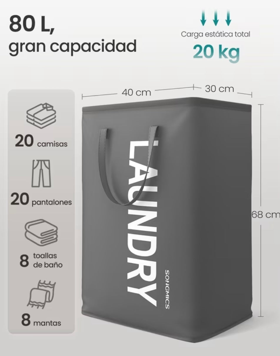 Folding Laundry Basket, 80L