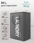 Folding Laundry Basket, 80L