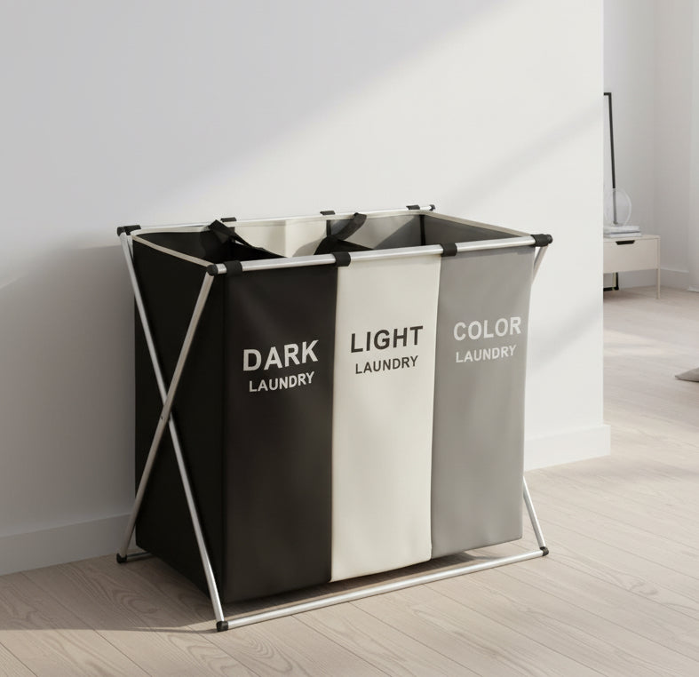 Laundry basket 1 pc, Dirty laundry basket, 3 compartments