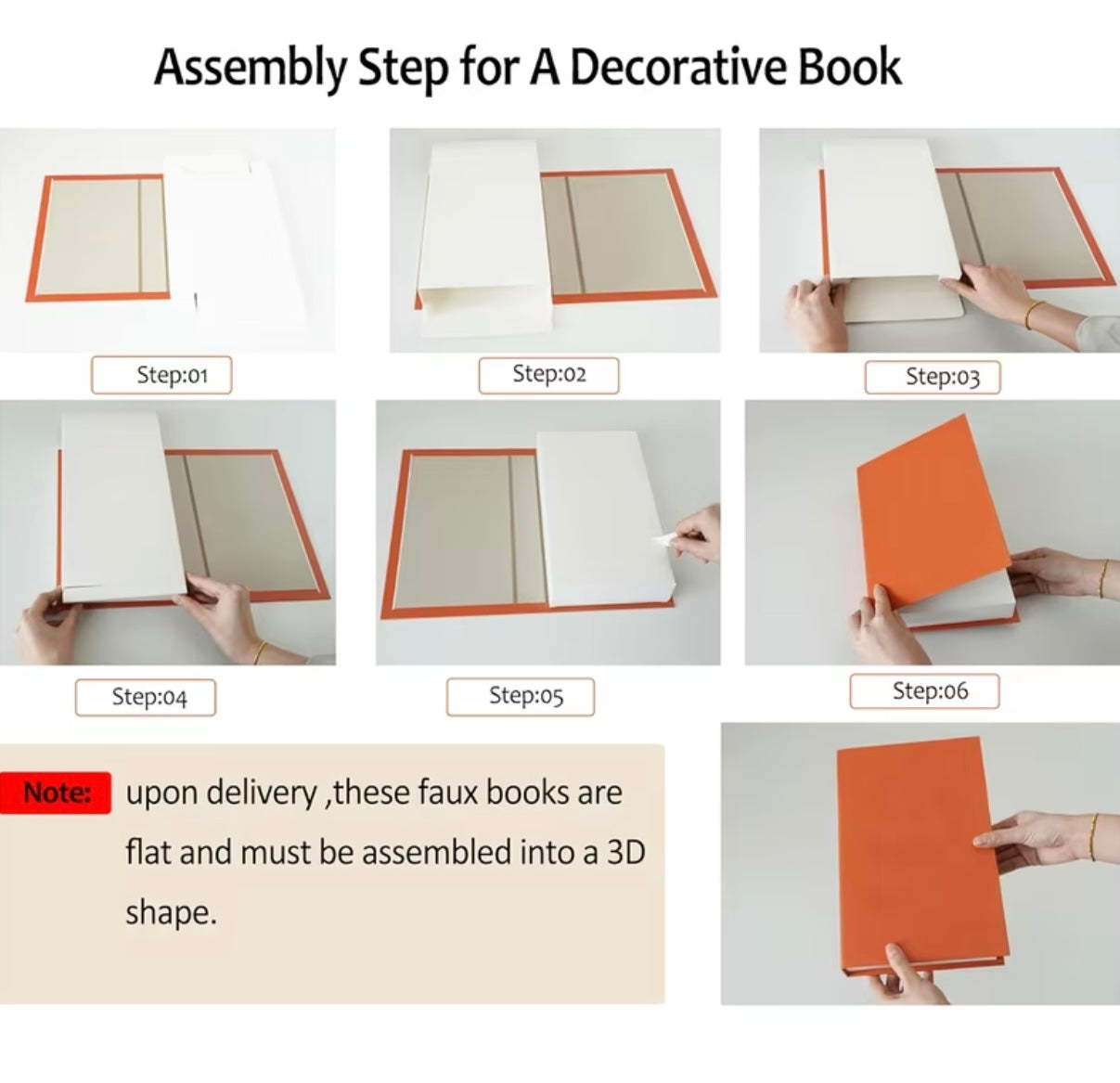 Libros falsos decorativos con efecto de papel dorado