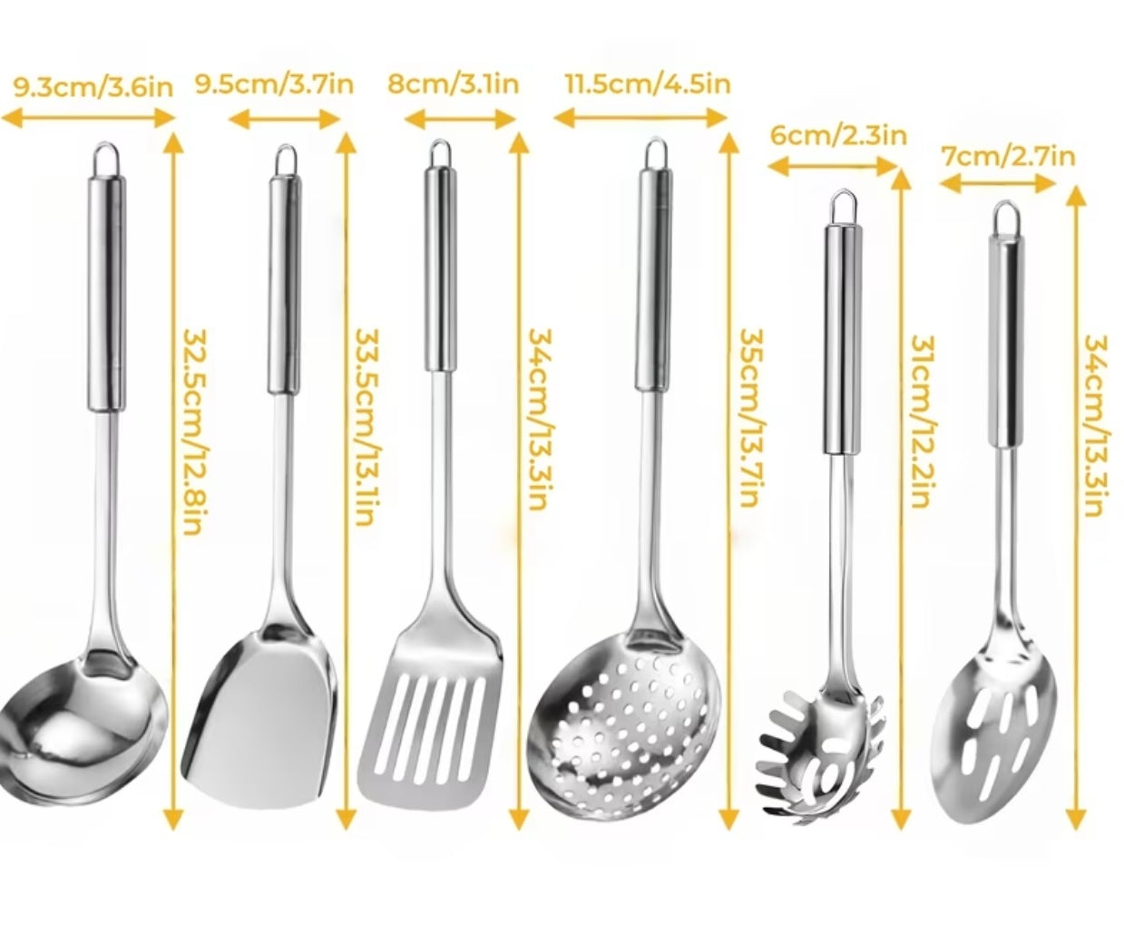 Stainless steel kitchen set 6 pieces, kitchen utensils set