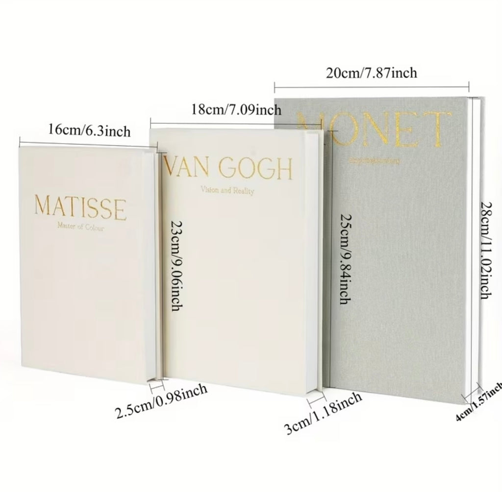 Set of 3 pieces, Decorative book for the home, Decorative linen book