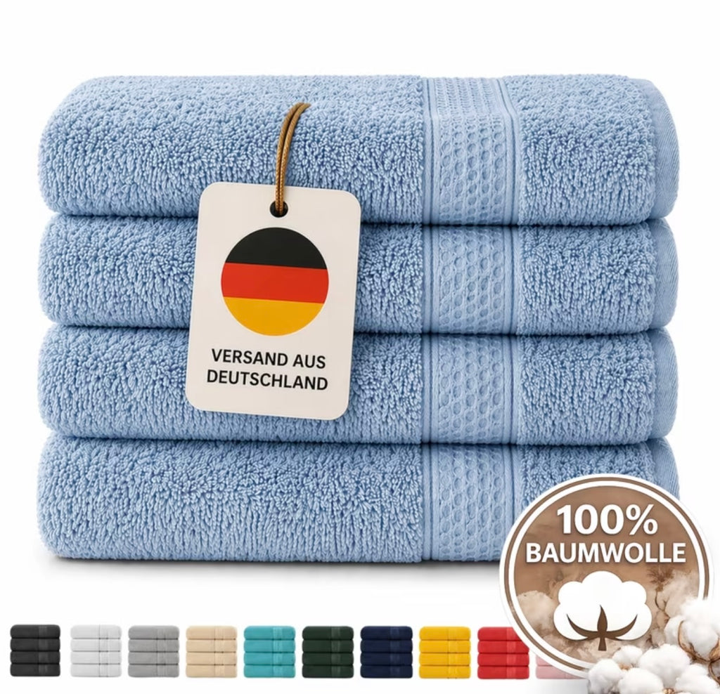 Set of 4 bath towels for shower and sauna
